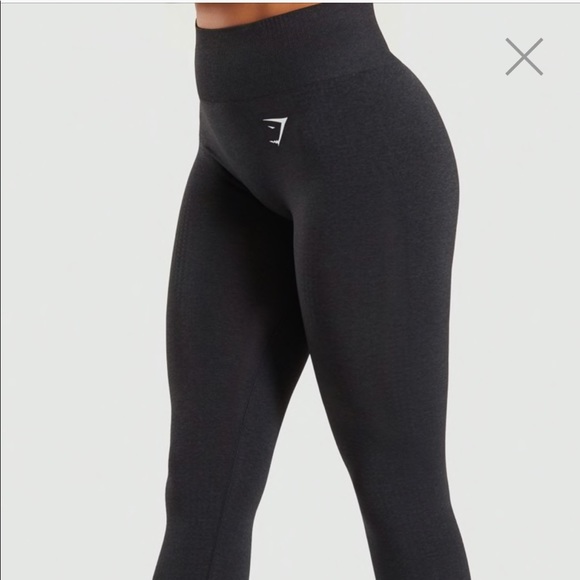 Gymshark Pants - GYMSHARK black marl vital seamless leggings